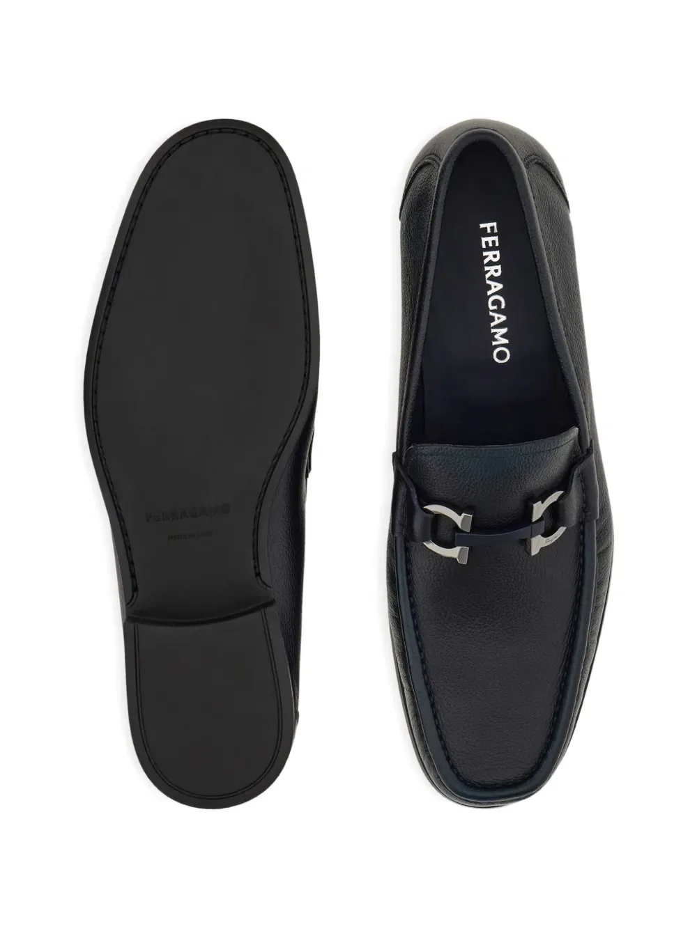 Лоферы с пряжкой «ганчини» Ferragamo, синий — фото 4