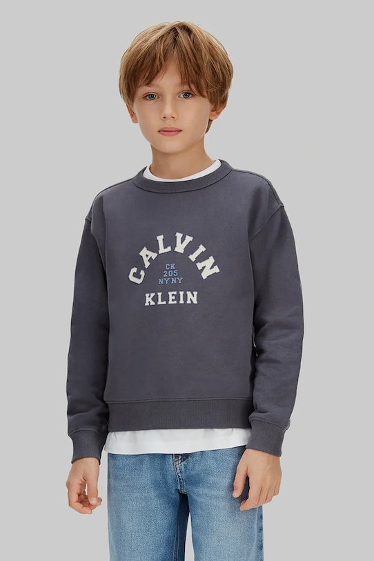 

Детская хлопковая толстовка Calvin Klein Jeans, серый