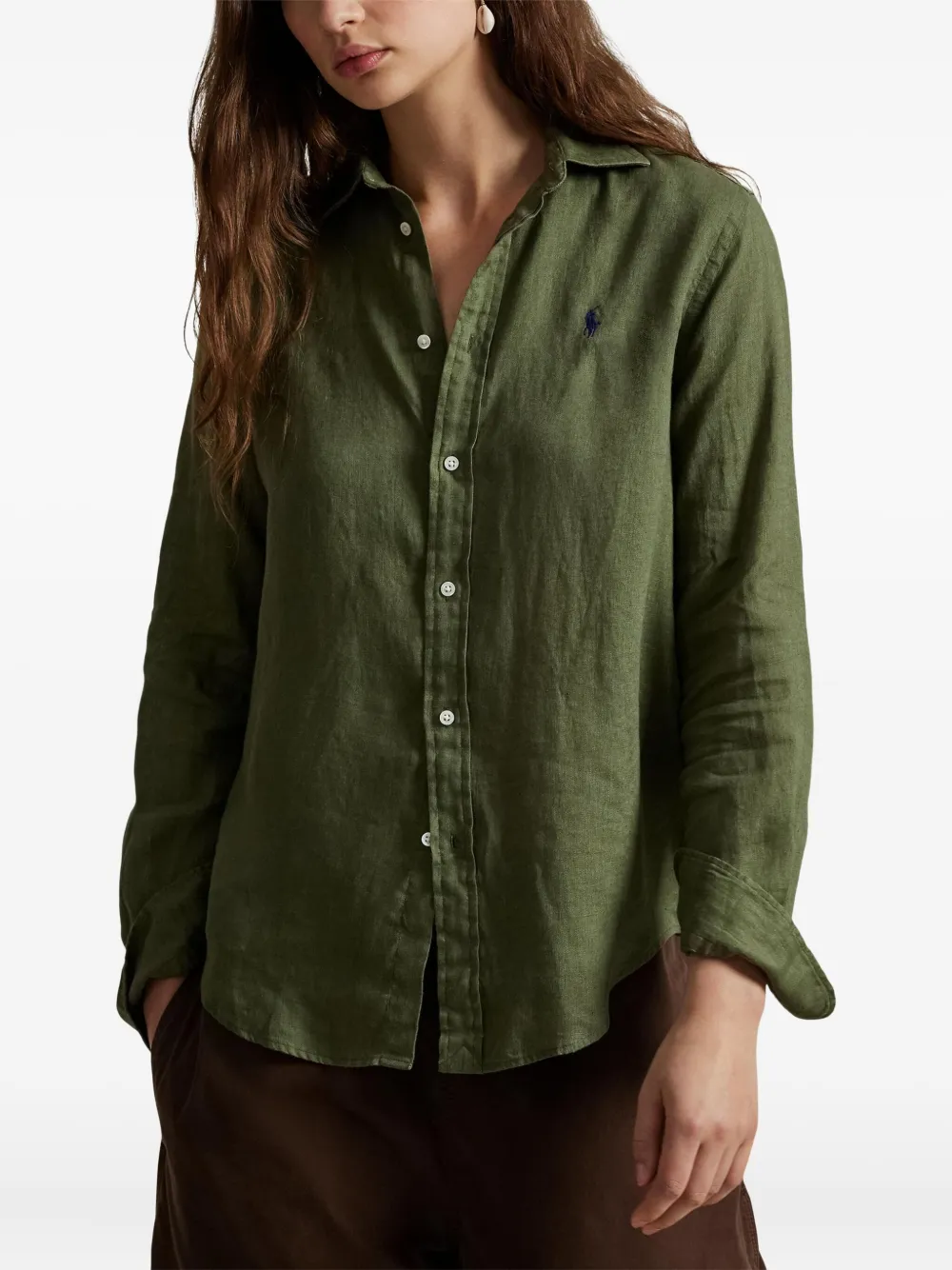 Рубашка Polo Pony с длинными рукавами Polo Ralph Lauren, зеленый — фото 3