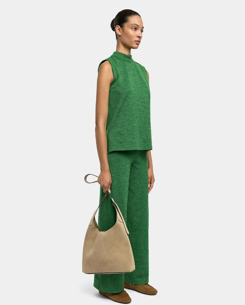 

Женские прямые брюки с текстурой и эластичным поясом Parfois, зеленый