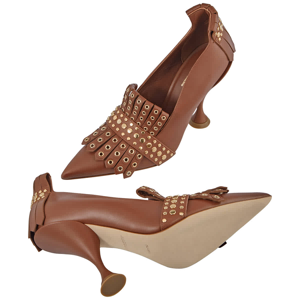 Женские туфли-лодочки Burberry Ladies Goodall 105 Kiltie Fringe, Tan — фото 2
