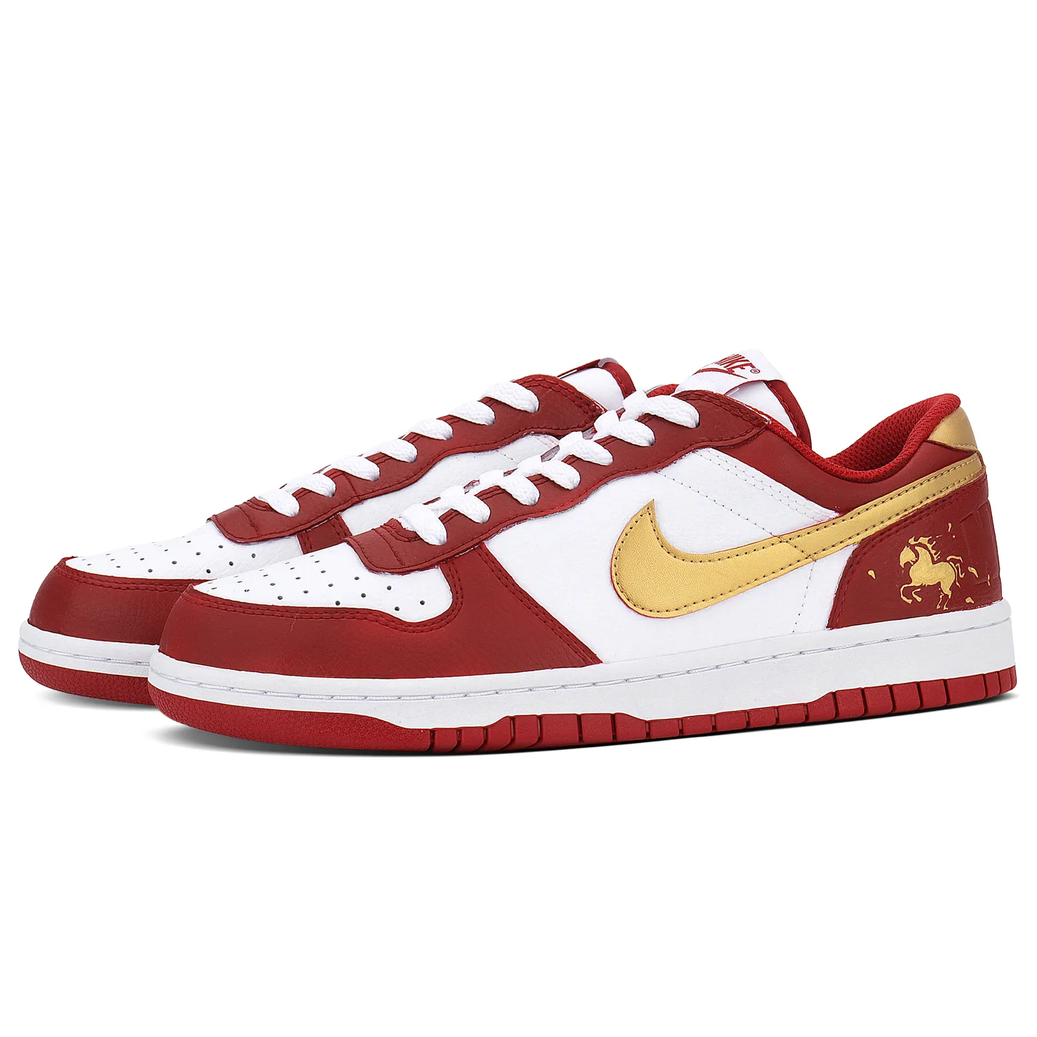 Nike Мужские легкие низкие кроссовки для скейтбординга Big Slip Resistant, устойчивые к скольжению и истиранию, Gold Red — фото 4