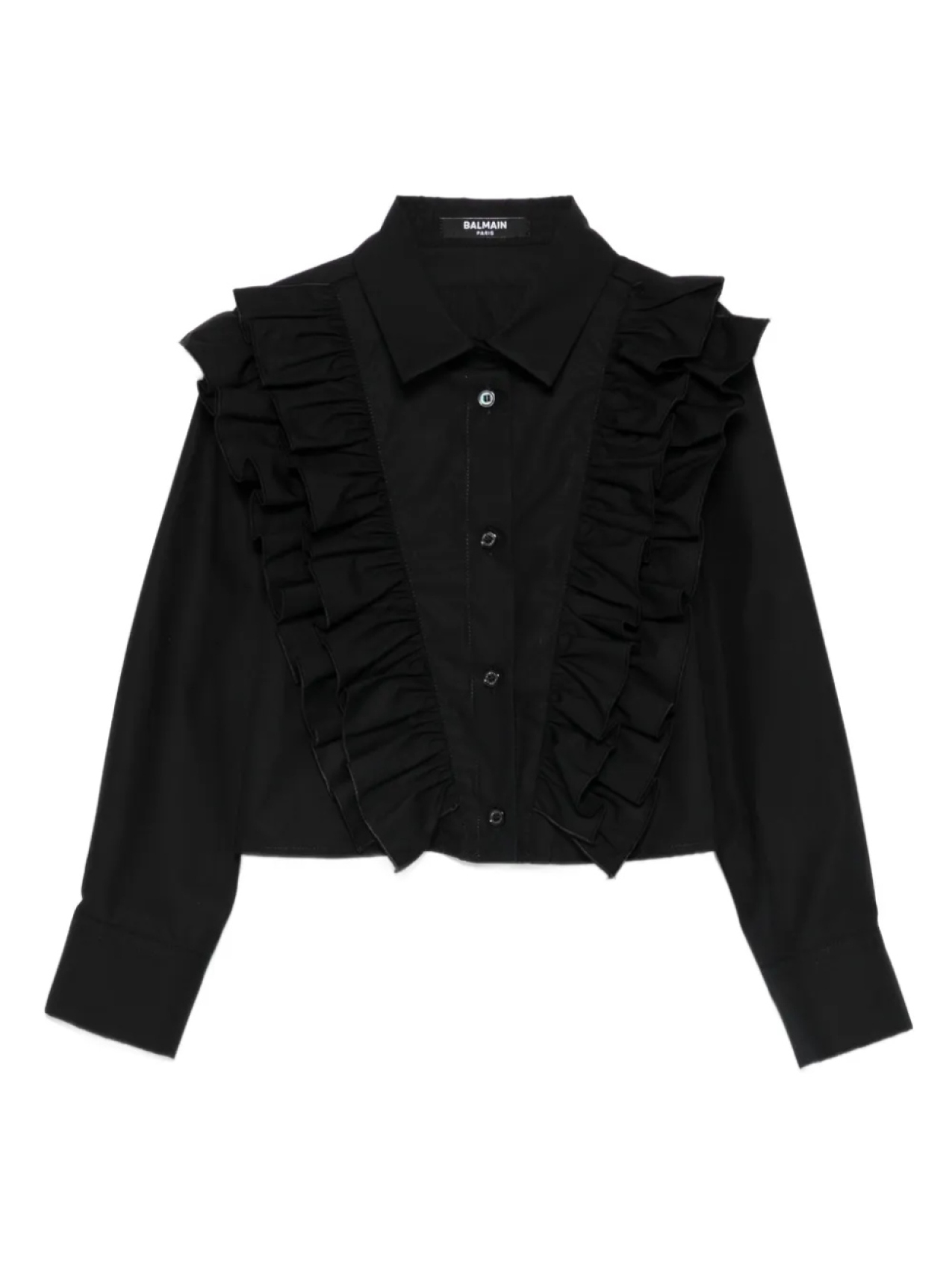 

Детская рубашка Balmain с оборками Balmain Kids, черный
