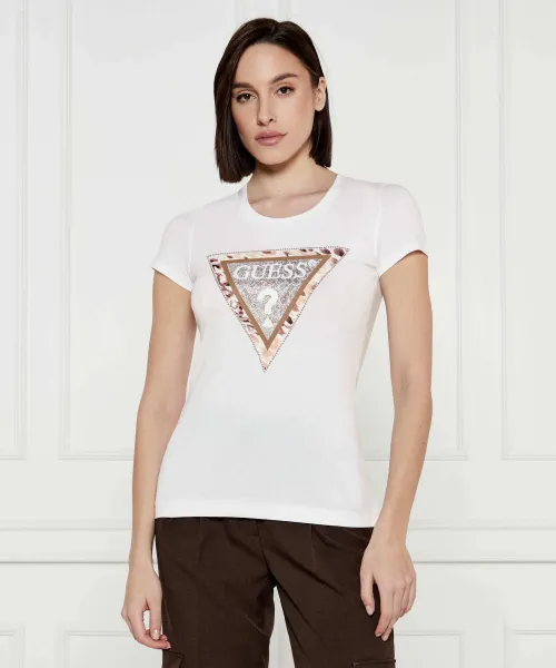 

Футболка с гепардом Slim fit Guess Jeans, белый