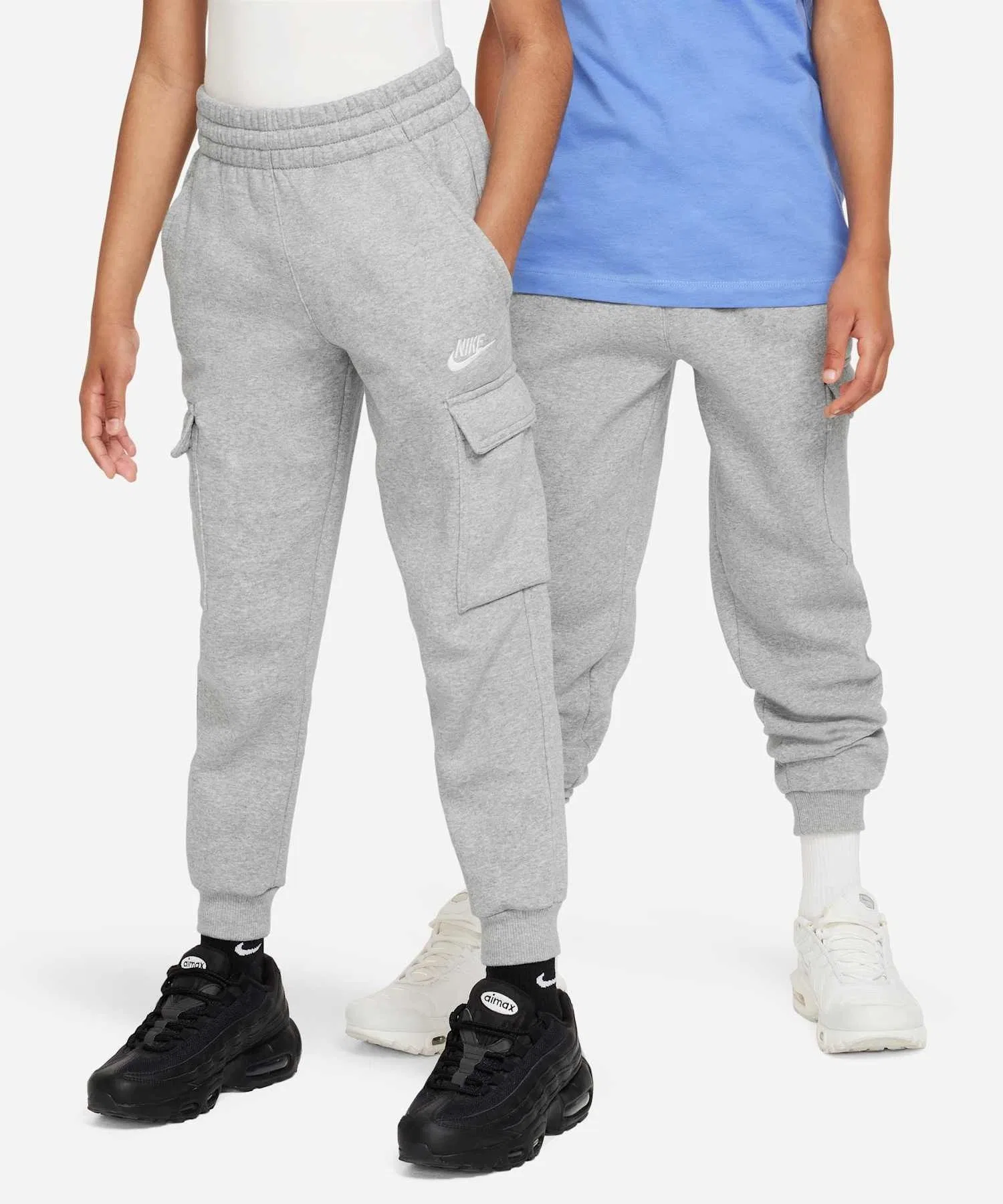 Детские флисовые брюки-карго Nike Sportswear Club / Детские флисовые брюки-карго Nike Sportswear Club FD3012-063 темно-серый меланж
