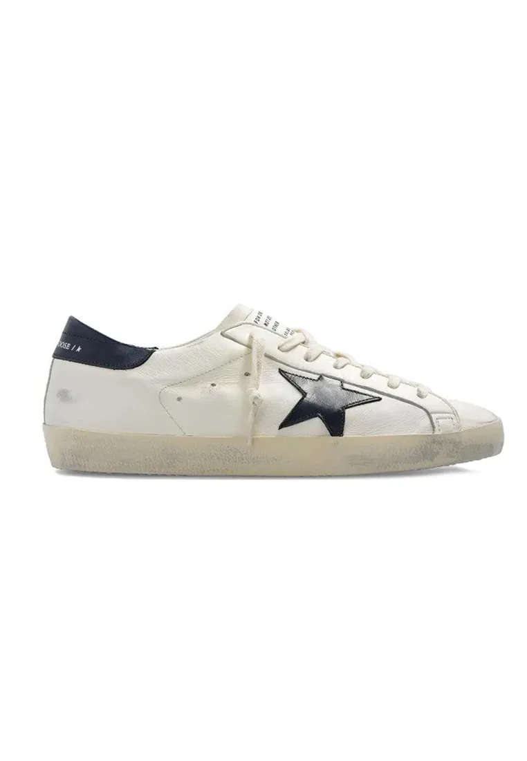 Кроссовки мужские Super-Star Night Blue Tab, модель GMF00101F004164-15430, Golden Goose, цвет темно-синий