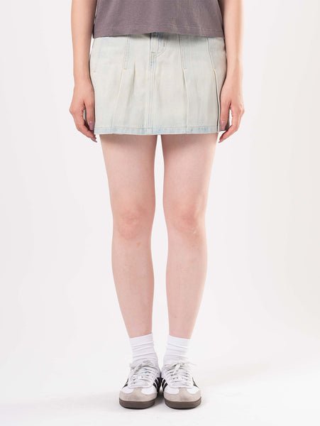 Плиссированная мини-юбка, светло-индиговый цвет Levi's, Light Indigo - Worn In