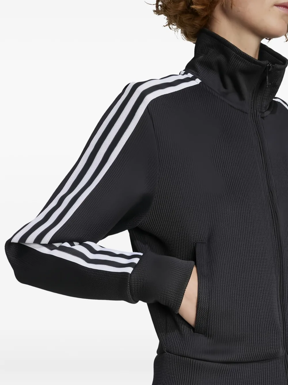 Трековая куртка на молнии с полосками Adidas, черный — фото 3
