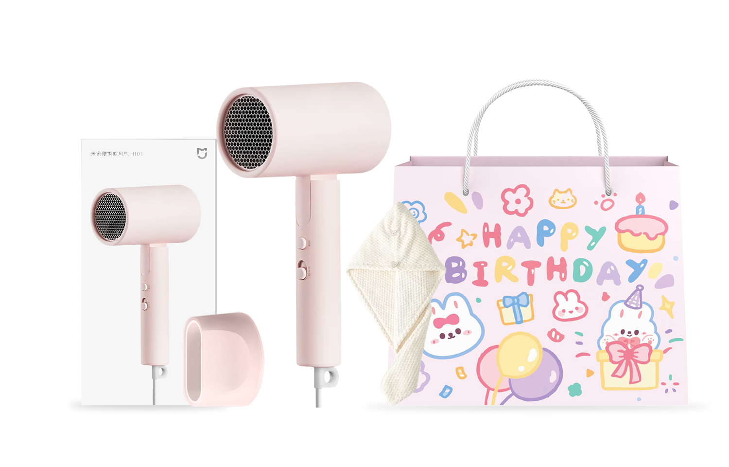 

Фен для волос Mi, H101 Pink Birthday Gift Box