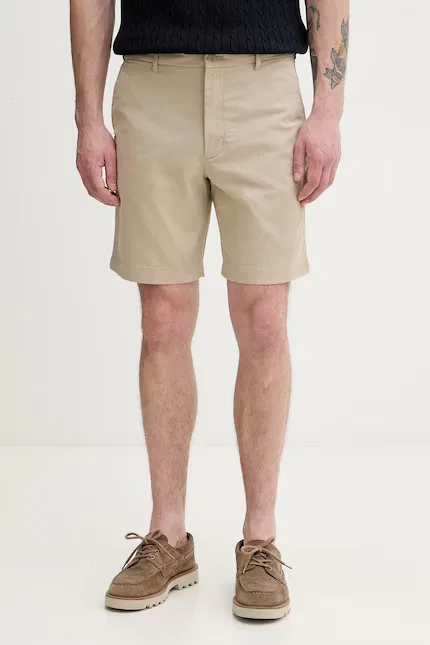 Шорты хлопковые с эластаном шорты chino Tommy Hilfiger, бежевый