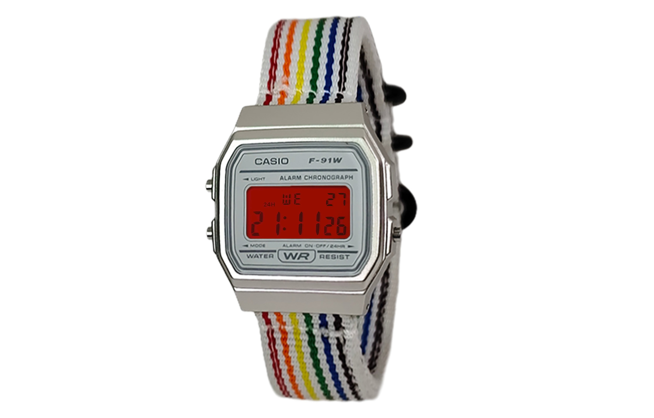 

CASIO Ретроффит серия кварцевый механизм нейлоновый ремешок часы унисекс белый циферблат