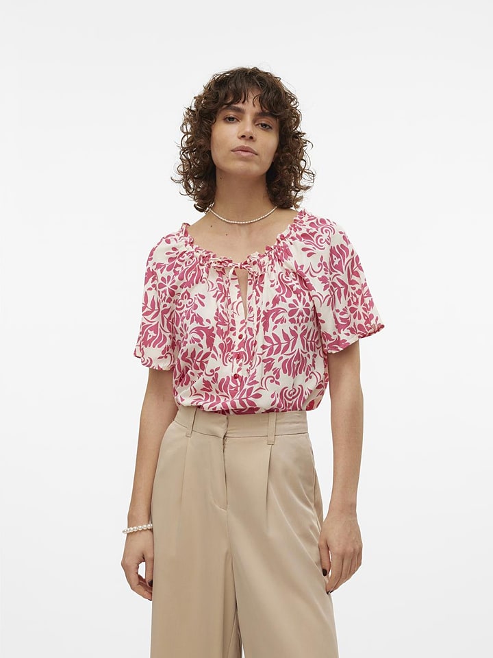 

Блуза Vero Moda Imma, цвет pink/creme