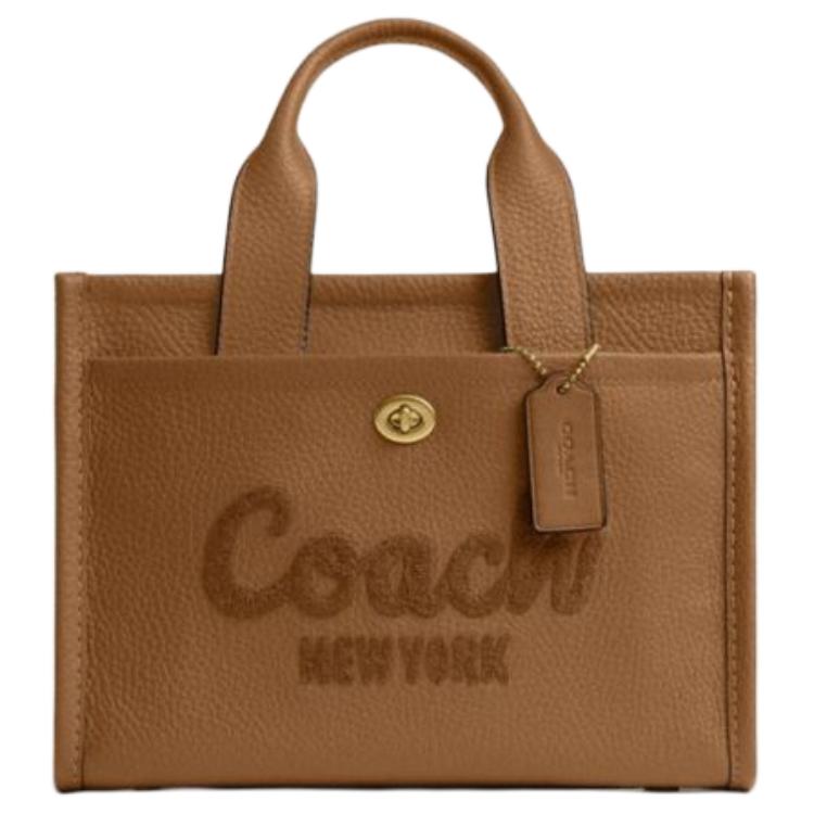 

Coach Сумка-тоут из натуральной коровьей кожи, сумка для покупок, сумка через плечо, сумка-кроссбоди, женская сумка среднего размера, медово-коричневый цвет