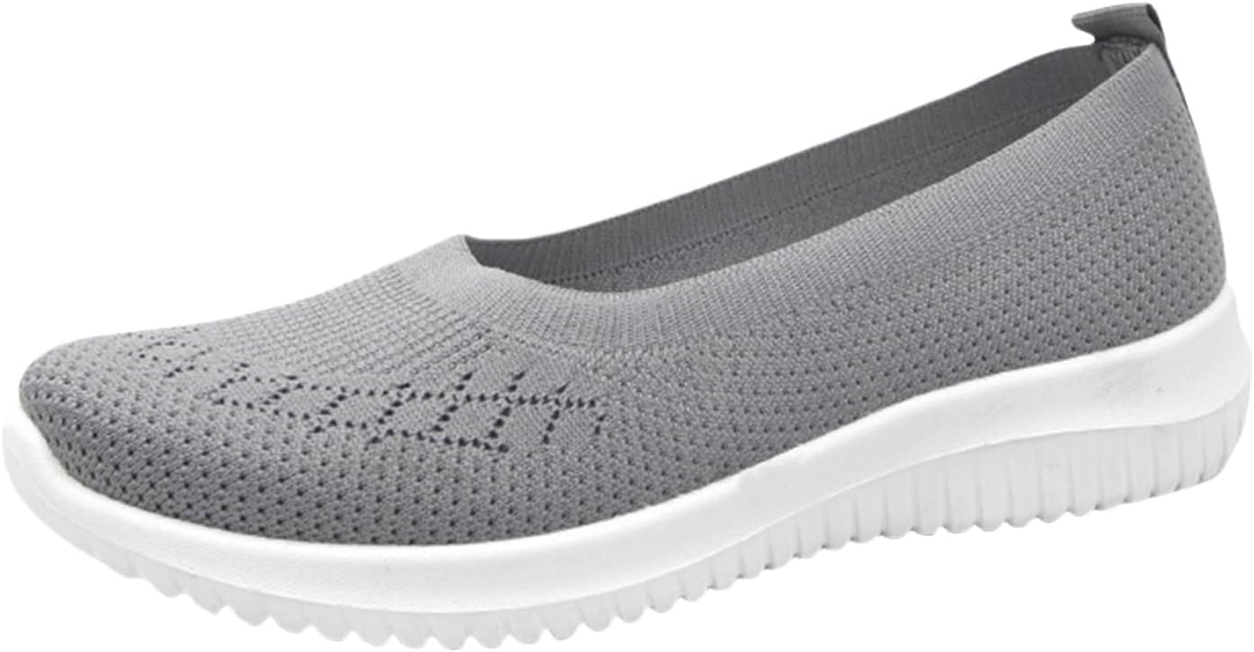 

Женские спортивные туфли с поддержкой свода стопы, повседневные обувь на слипонах для ходьбы, модные, легкие, плетеные, ортопедические, дышащие обувь, удобные кроссовки для ходьбы Toumov, серый
