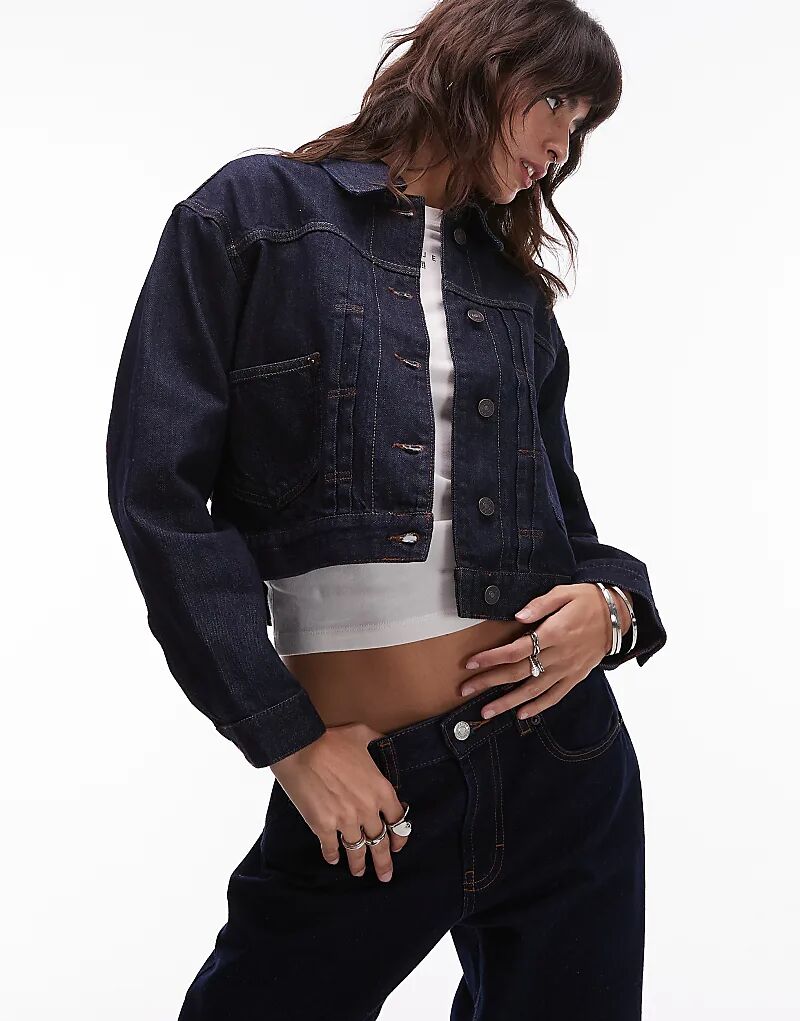 

Джинсовая куртка Tommy Jeans с плиссированной кромкой цвета индиго