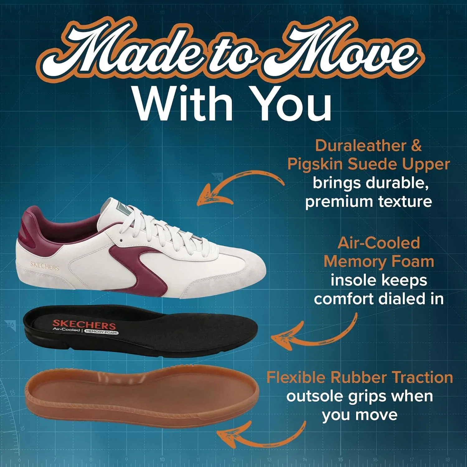 Мужские кроссовки Skechers Hotshot Pyke, Beige — фото 4