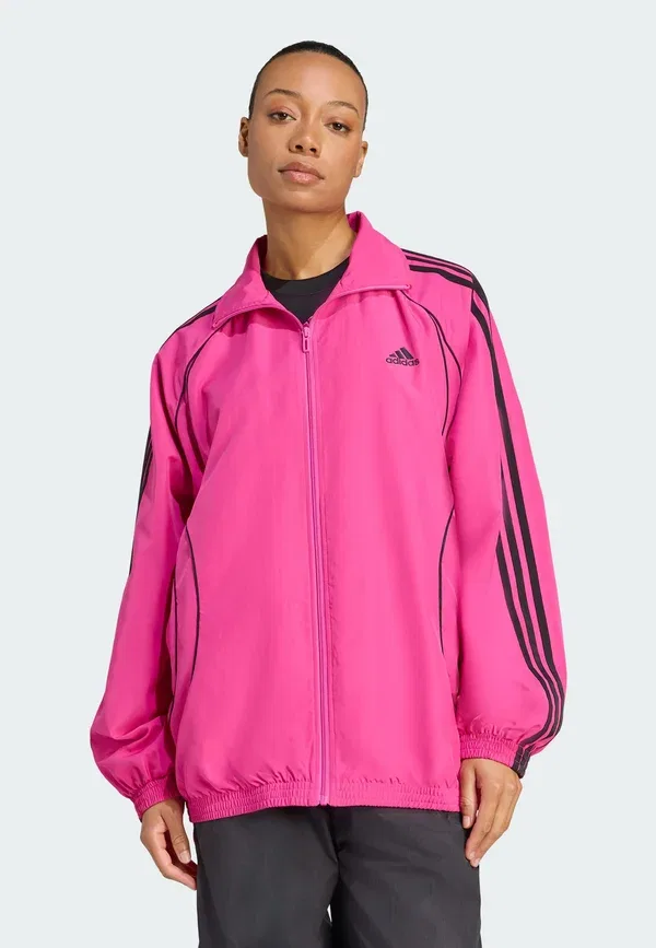 Куртка Teamgeist adicolor light jacket Adidas Originals, полупрозрачный фуксия черный