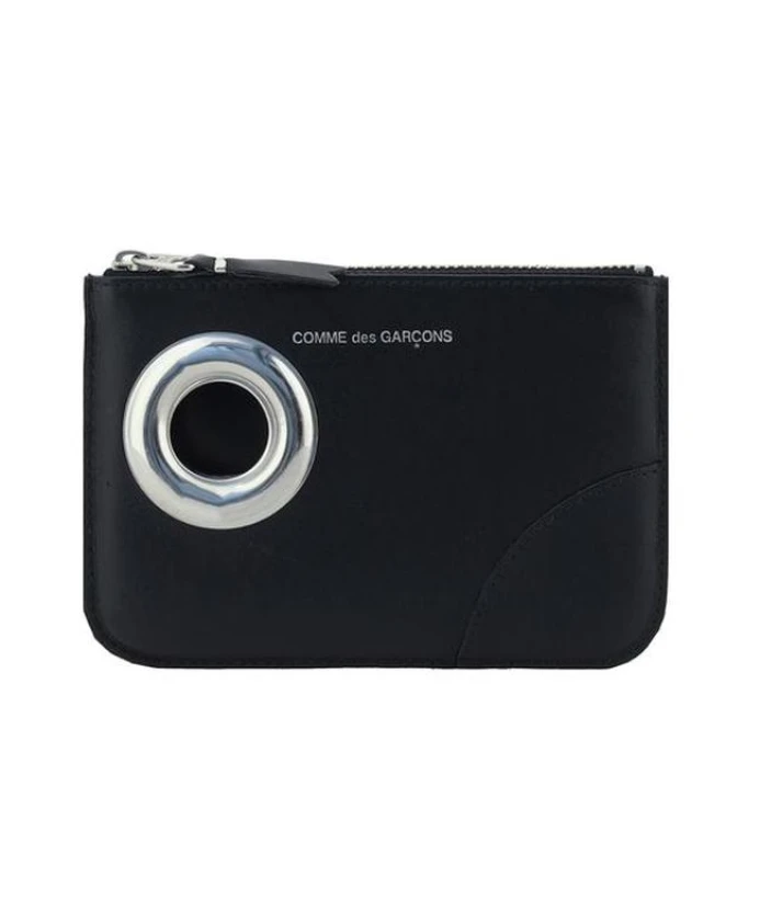 

Стильный кожаный кошелек для монет на молнии Comme Des Garã§Ons, черный