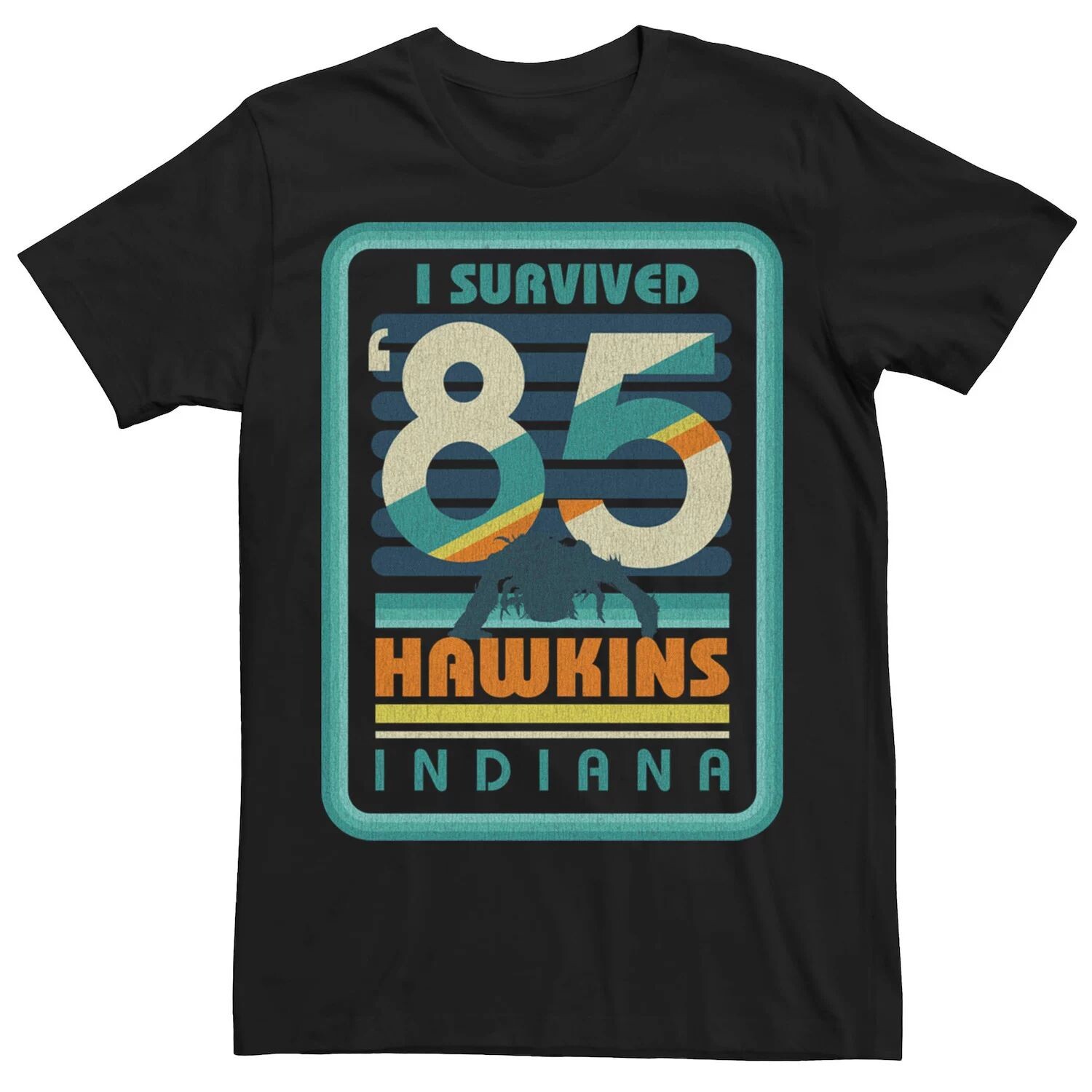 

Мужская футболка «Очень странные дела, я выжил '85» Hawkins Indiana Licensed Character