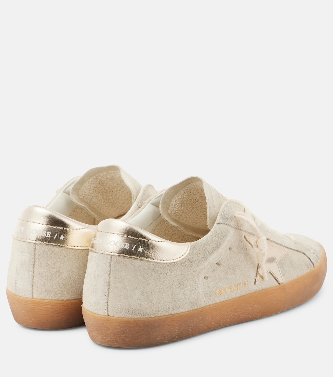 Суперзвездные замшевые кроссовки Golden Goose, Beige/Platino — фото 2