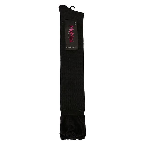 

Женские носки до колена с рюшами и резинкой Memoi, Black