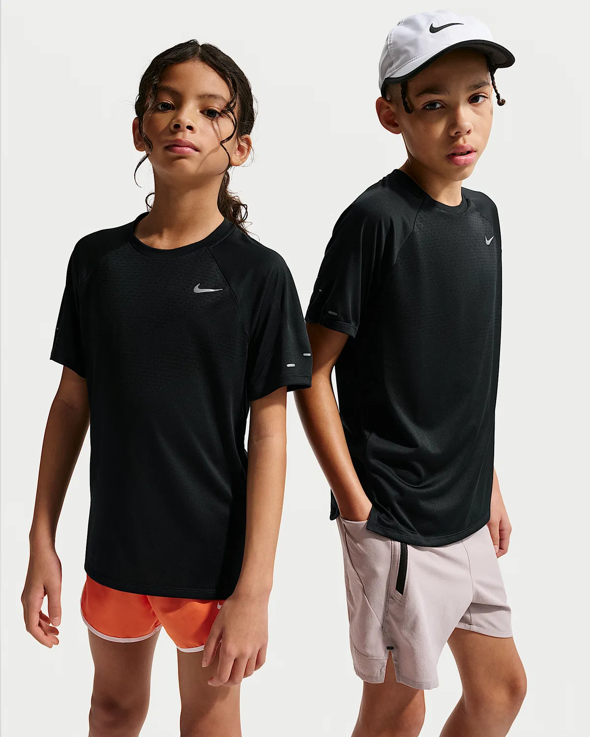 Детская футболка Dri-FIT Nike Stride с коротким рукавом, Black