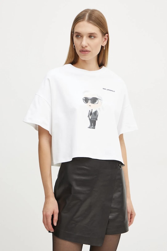 

Хлопковая футболка IKON Karl Lagerfeld, бежевый
