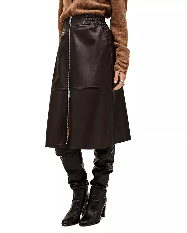 

Кожаная юбка Pona Ba&Sh, коричневый