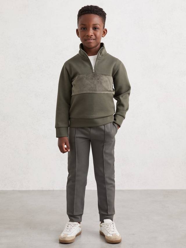 

Детский джемпер Selin с молнией Reiss, Dark Sage Green