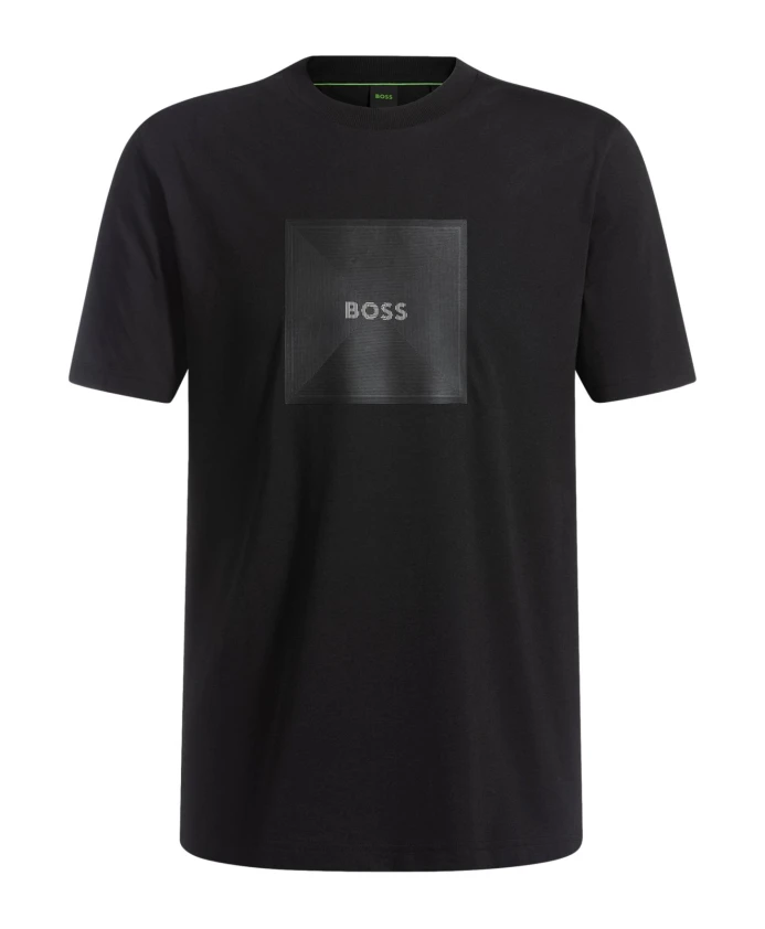 

Мужская хлопковая футболка с графическим принтом Hugo, черный