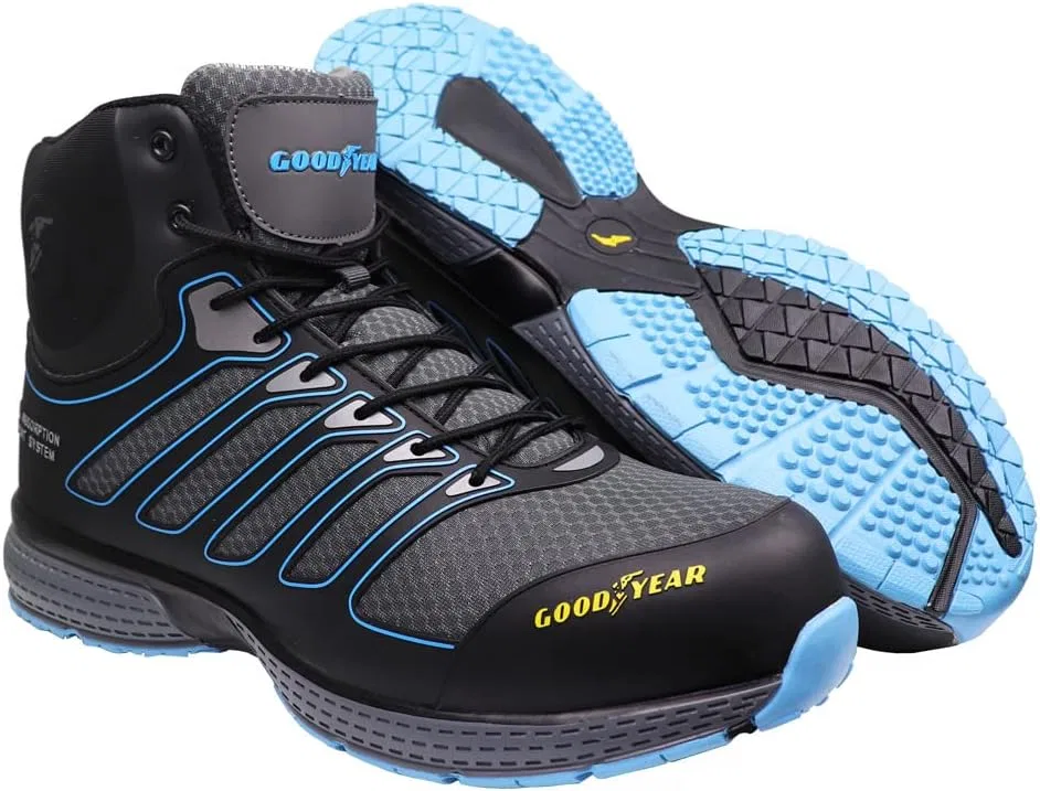 Рабочие водонепроницаемые рабочие ботинки Goodyear S3 SRC HRO с композитным защитным носком и промежуточной подошвой из композитного материала, не содержащего металла goodyear wiper blades, Black Blue