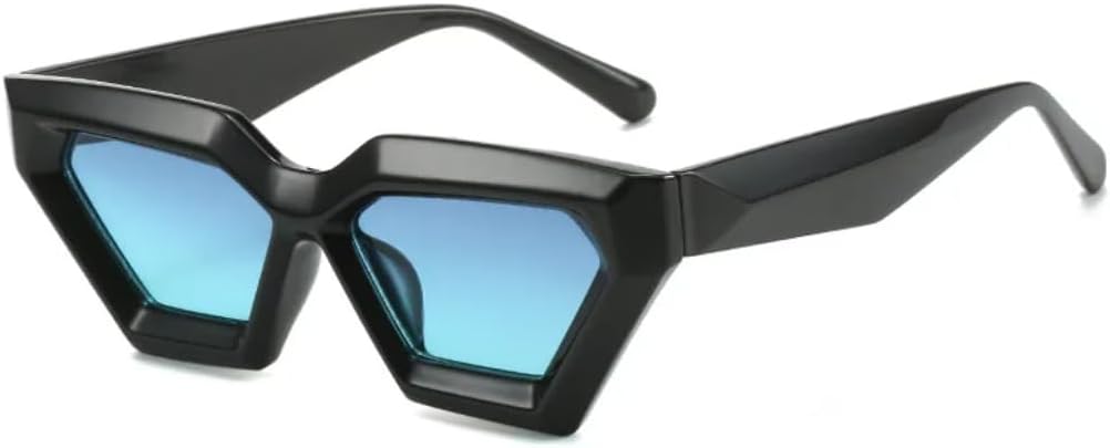 

Солнцезащитные очки для мужчин и женщин - защита UV400 - оправа "кошачий глаз" в маленькой оправе с цветными линзами для занятий спортом на открытом воздухе и вождения DSVIGF, Black Blue