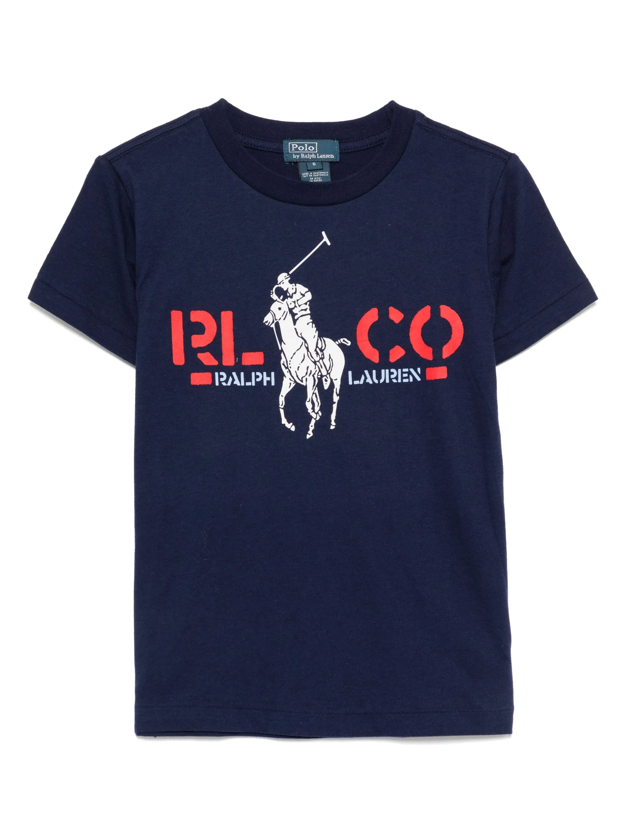 

Футболка с логотипом Polo Ralph Lauren Kids, синий