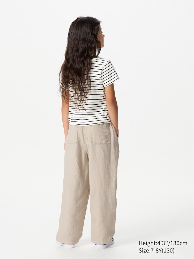 Широкие брюки из льняной смеси Uniqlo, цвет 09 черный — фото 3