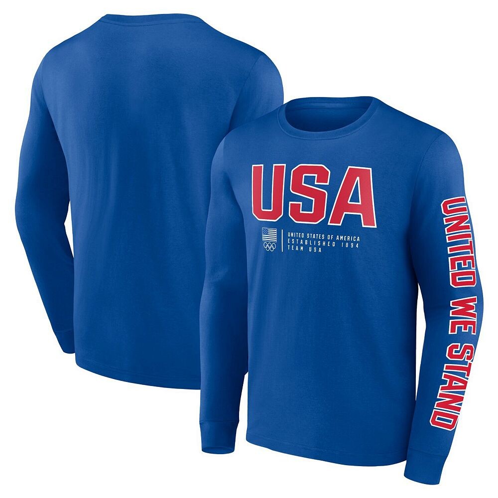 

Мужская футболка с длинным рукавом Fanatics Royal Team USA Strive For Gold, цвет Usa Blue