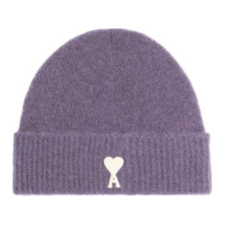 

AMIPARIS Вязаная шапка с логотипом Ami Paris, Purple