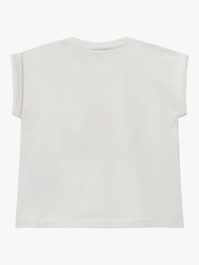 Детская хлопковая майка с рукавами-крылышками Benetton, Offwhite — фото 2