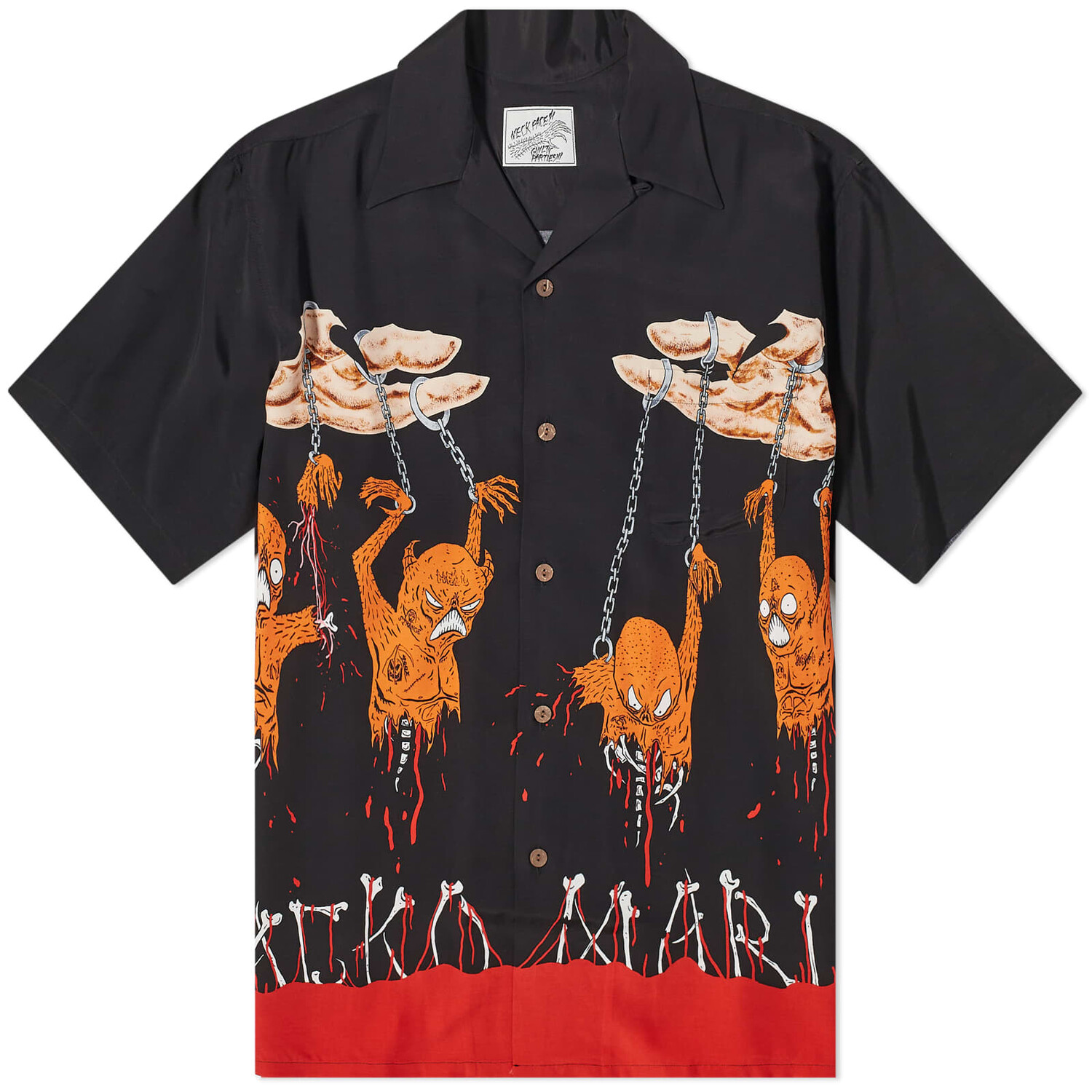 

Рубашка Wacko Maria X Neckface Type 2 Vacation, черный