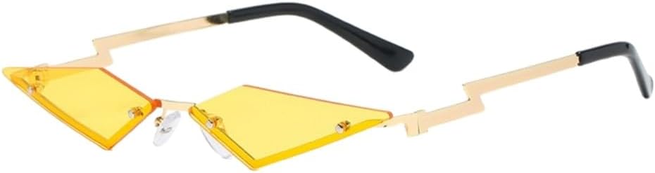 

Популярные солнцезащитные очки в уличном стиле, модель «кошачий глаз», модные разноцветные солнцезащитные очки для вечеринок, солнцезащитные очки без оправы UJNHGQ, Gold Yellow