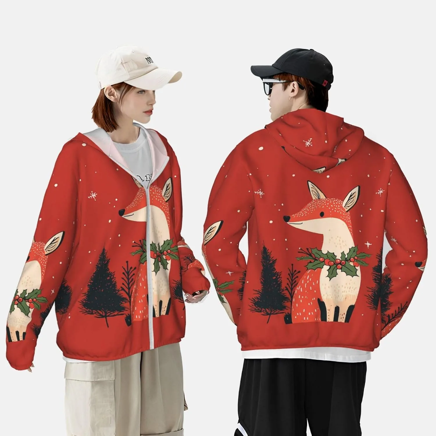 Футболка с капюшоном Fox Festive Holly, защита от солнца, с длинным рукавом — фото 3