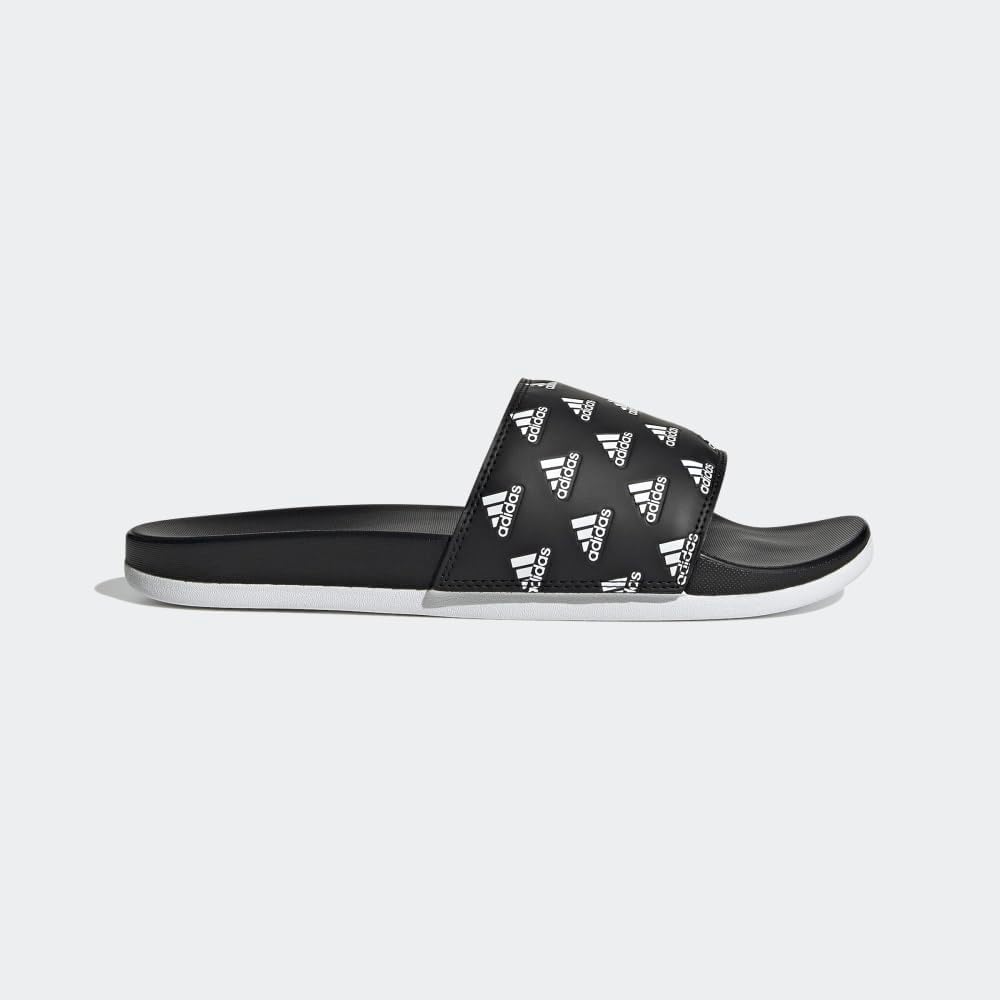 Шлепанцы adidas Adilette Comfort (унисекс), белый/черный — фото 2