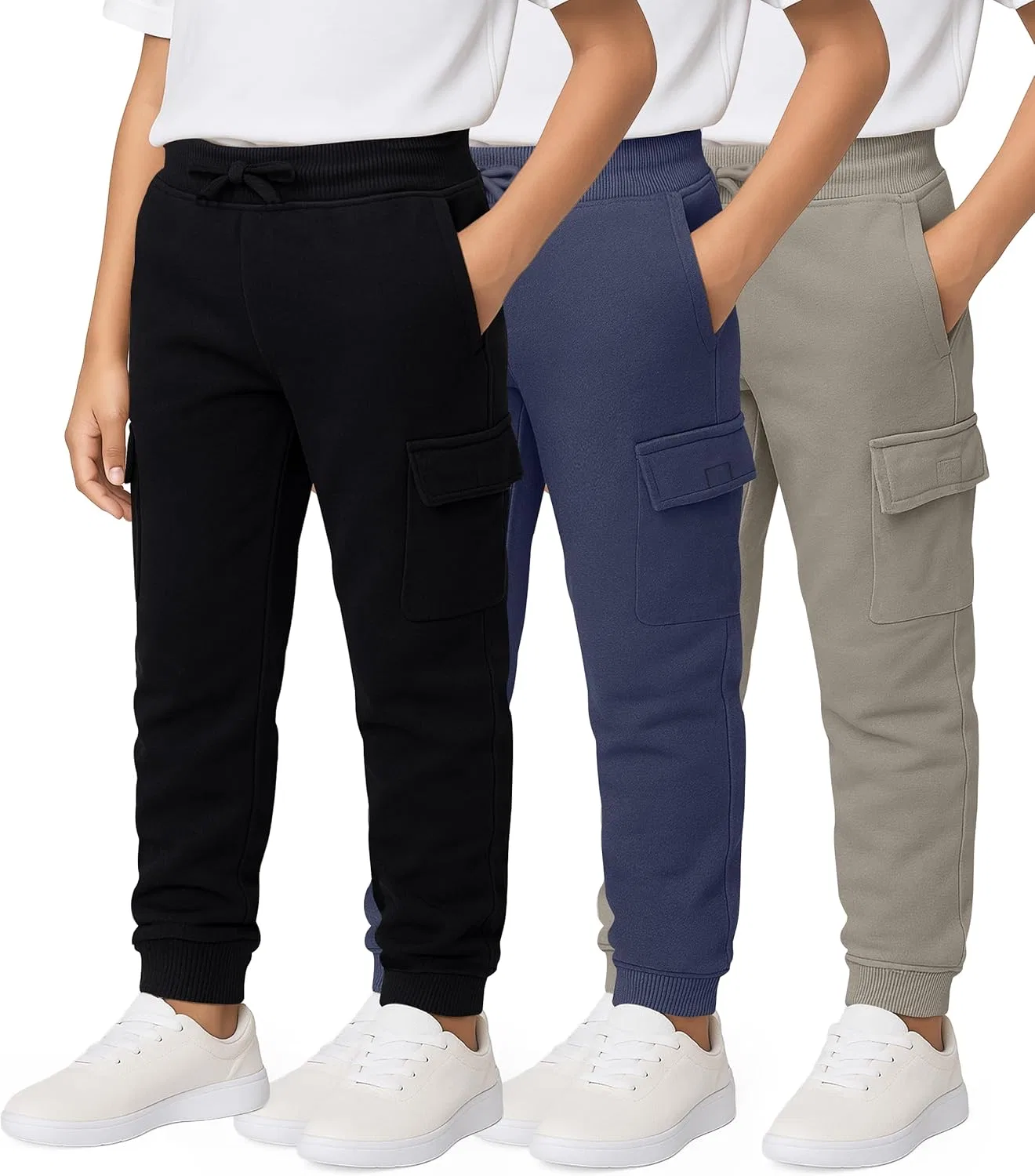 Спортивные брюки 3 шт., Real Essentials, набор 5