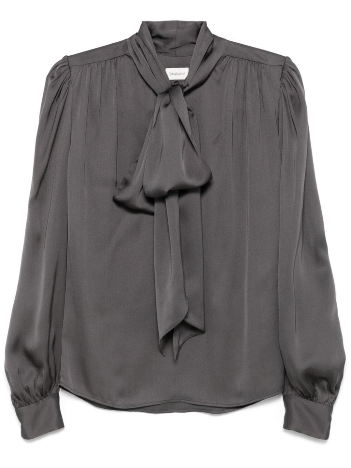

Блузка с бантом Saint Laurent, серый