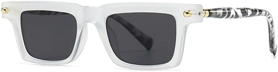 

LVTFCO Модные градиентные женские солнцезащитные очки в стиле ретро для мужчин, трендовые очки с заклепками в стиле панк, солнцезащитные очки UV400, Transparent Grey