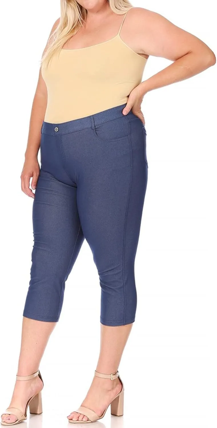 

FashionStream женские джинсы-леггинсы plus size с карманами