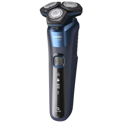 Электробритва Shaver Series 5000 S5885/35 Wet and Dry Shaving Cordless with SkinIQ Technology SteelPrecision Blades Midnight Blue 60 Minutes Gray — фото 2