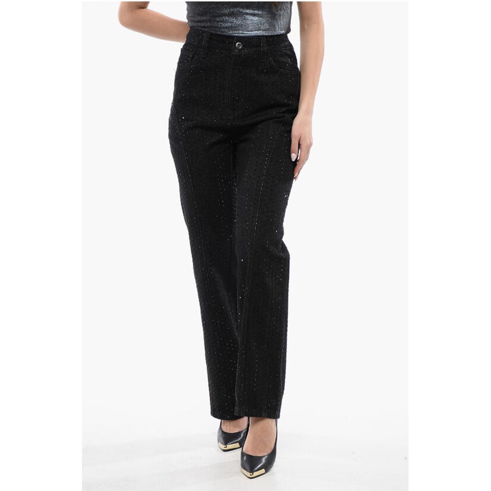 

Черные хлопковые джинсы Деним Self-Portrait, Black