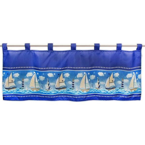 

Панельная штора Delindo Lifestyle Bistrogardine Segelboot, 120x45 см, синий
