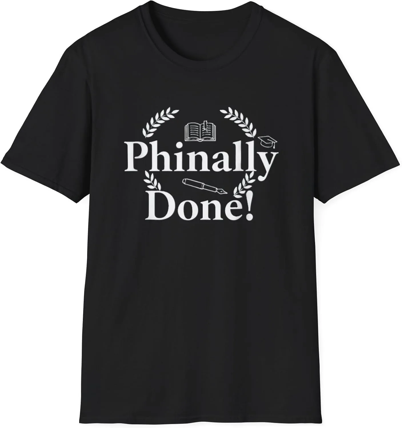 GENERIC Футболка Phinally Done! с принтом для выпускника PhD, подарок на защиту диссертации или день рождения