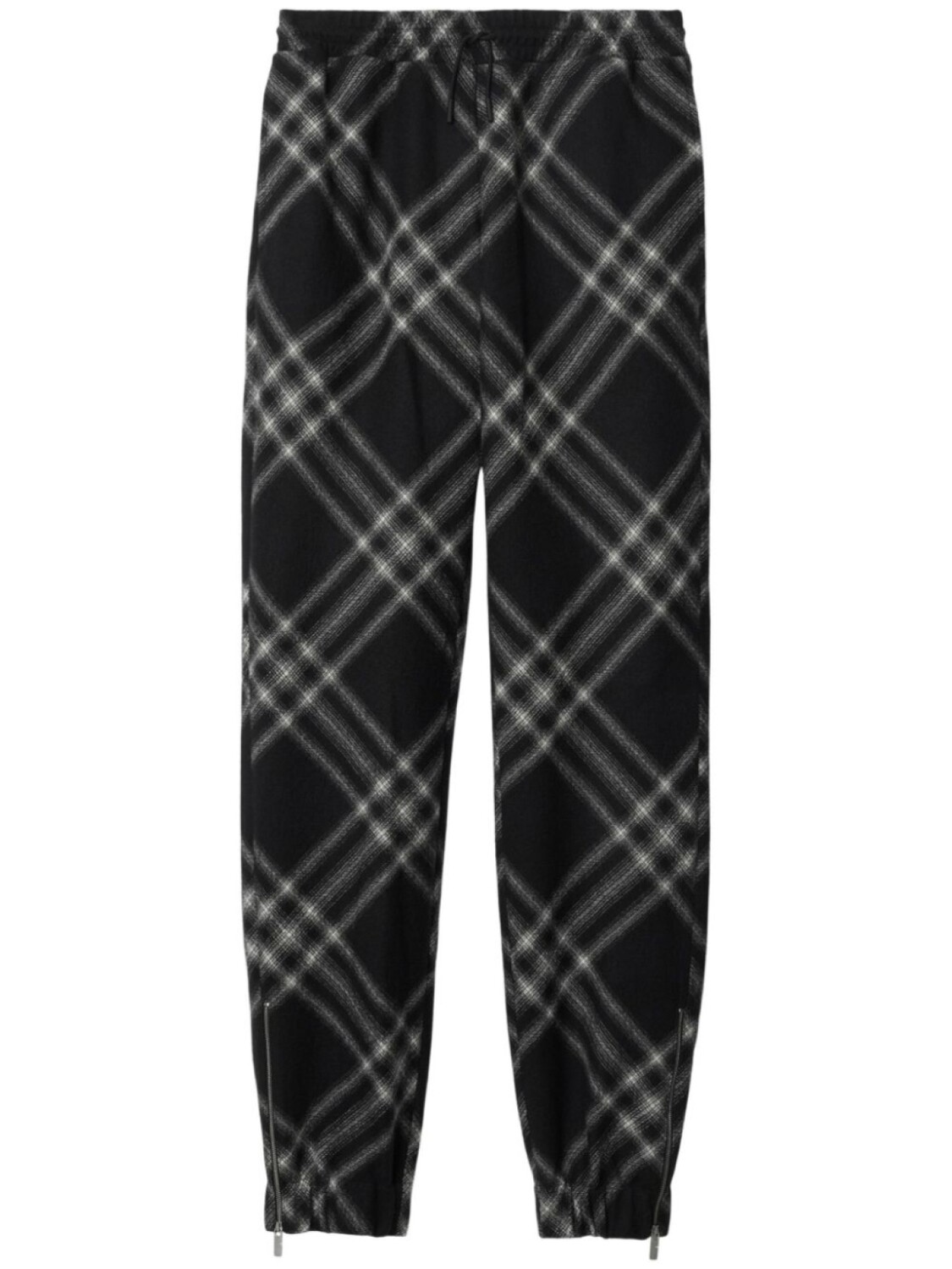 

Шерстяные спортивные брюки в клетку Burberry, черный